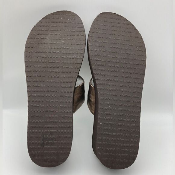 Yellow Box Duncan Leather Bronze Sandals Size 9 - Picture 7 of 7